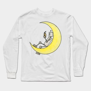 Reading on the moon Long Sleeve T-Shirt